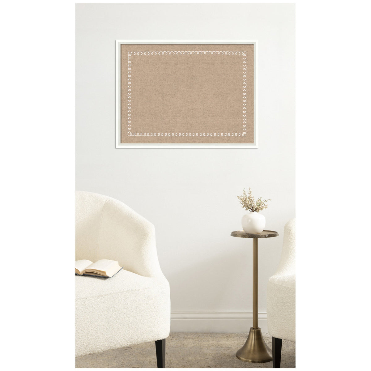 Fabric Pinboard with Scalloped Edge Frame