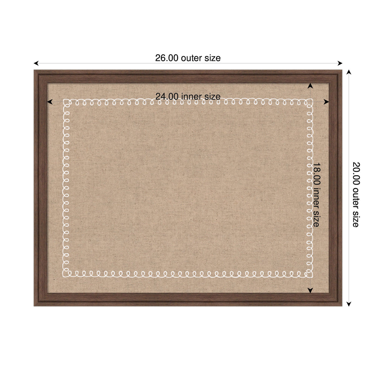 Fabric Pinboard with Scalloped Edge Frame
