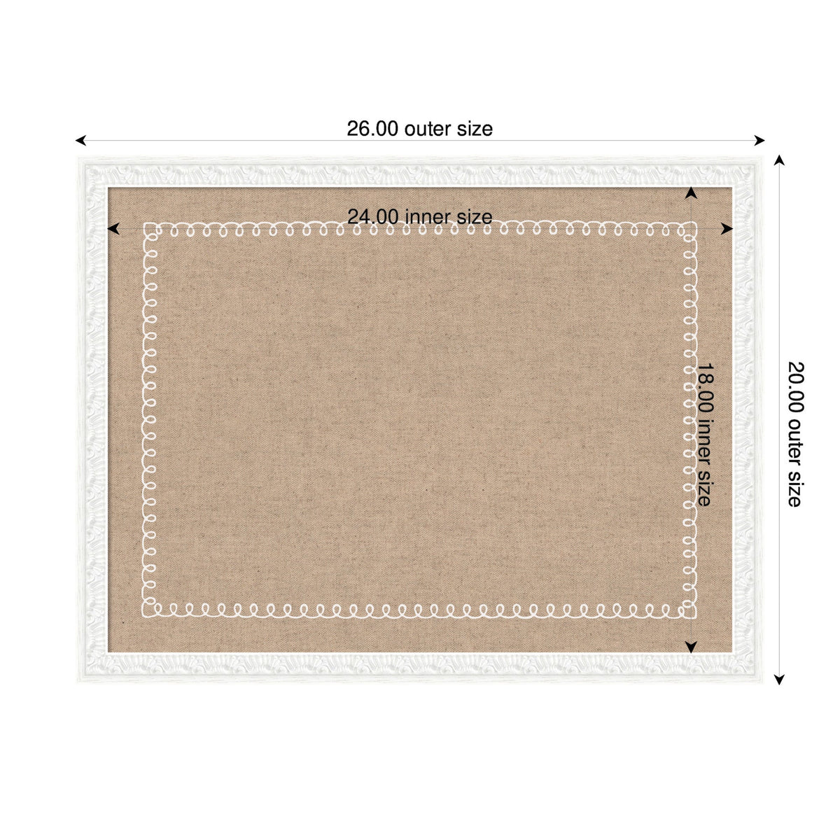 Fabric Pinboard with Scalloped Edge Frame
