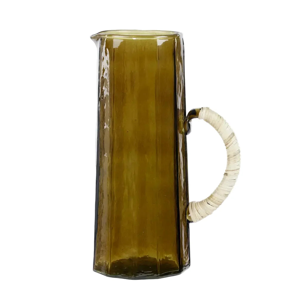 Hammered Glass Water Pitcher — Set of 2