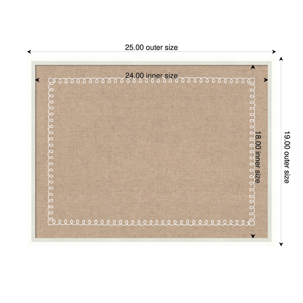 Fabric Pinboard with Scalloped Edge Frame