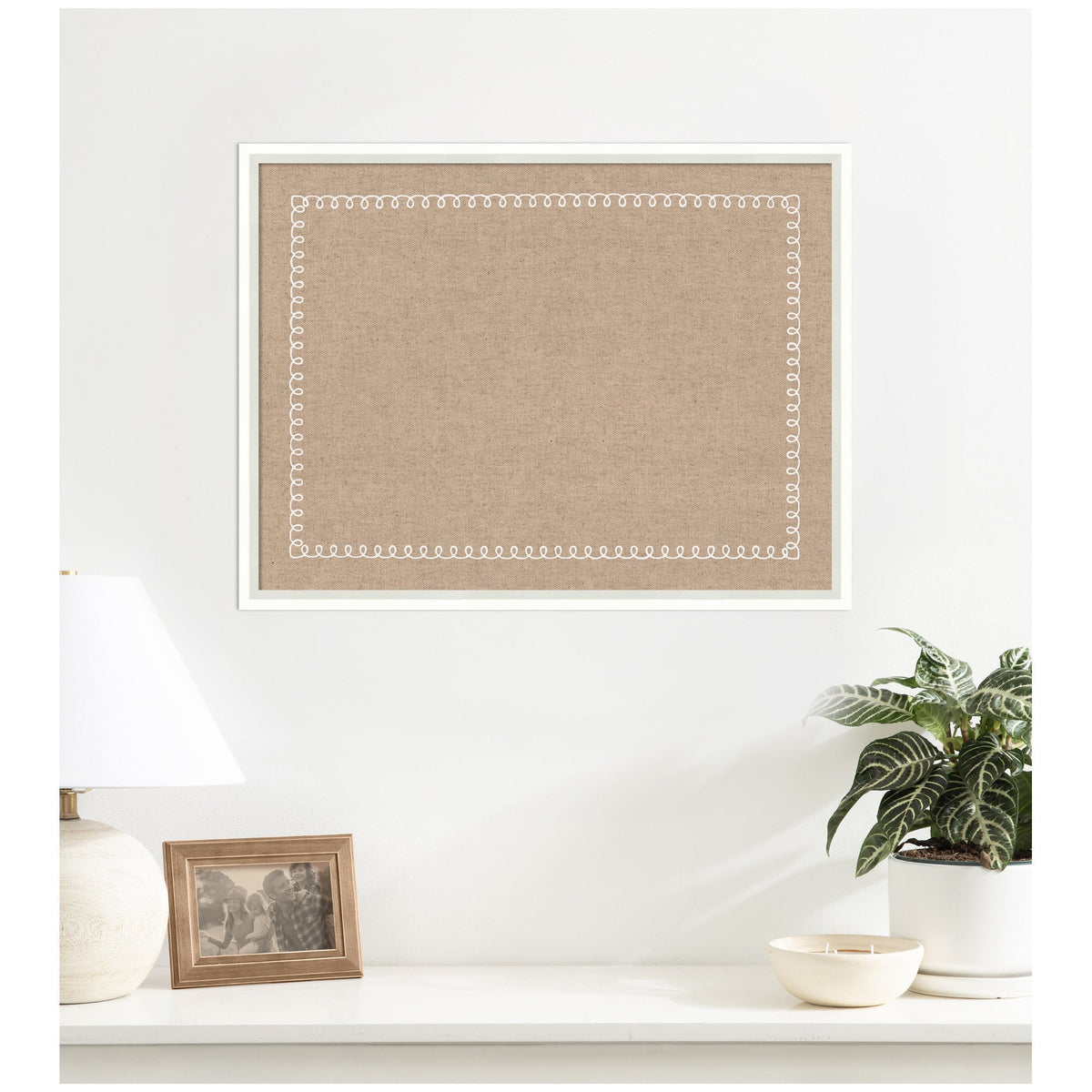 Fabric Pinboard with Scalloped Edge Frame