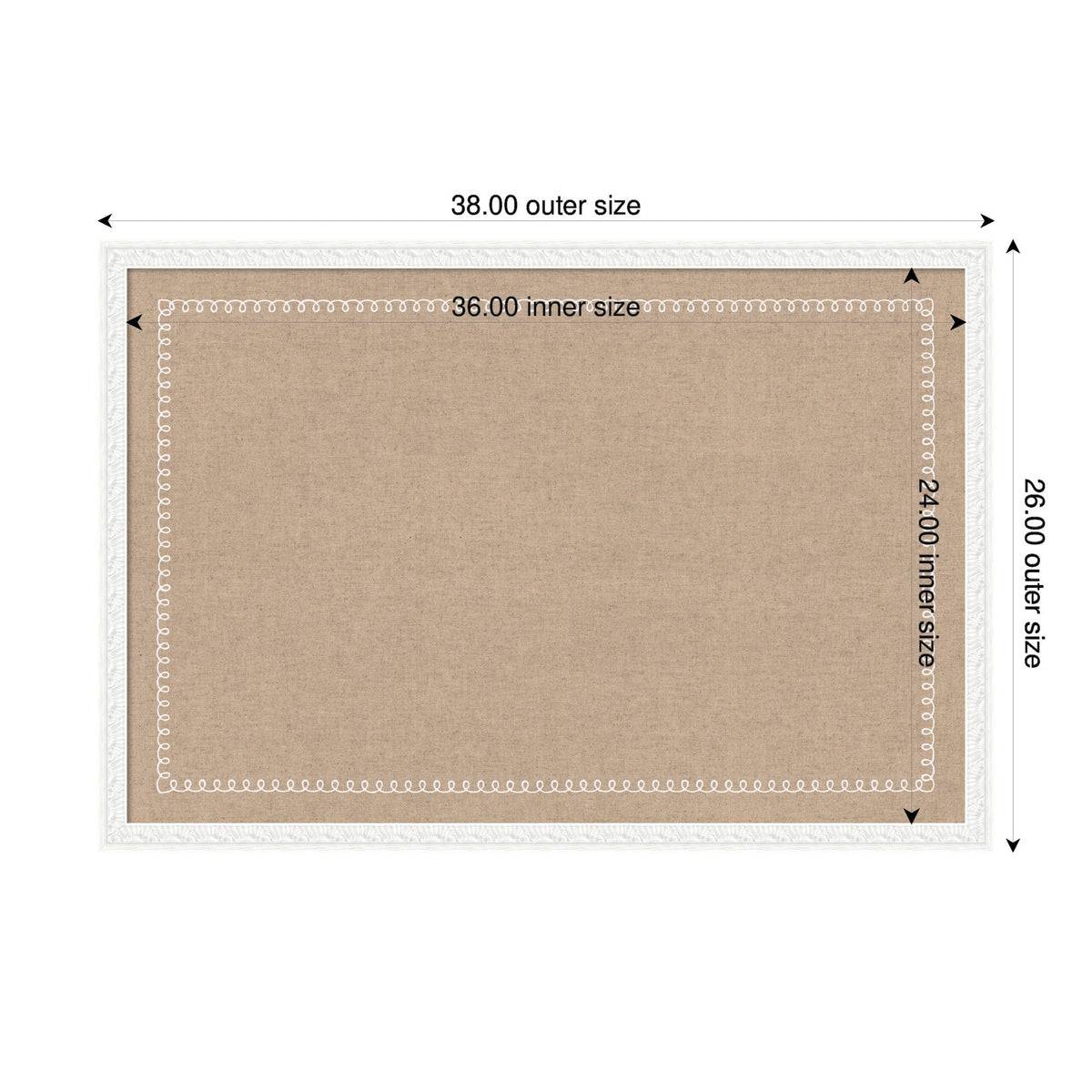 Fabric Pinboard with Scalloped Edge Frame