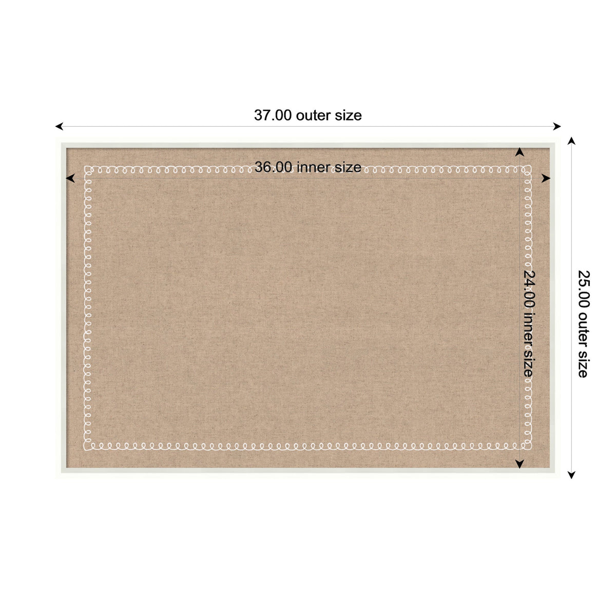 Fabric Pinboard with Scalloped Edge Frame