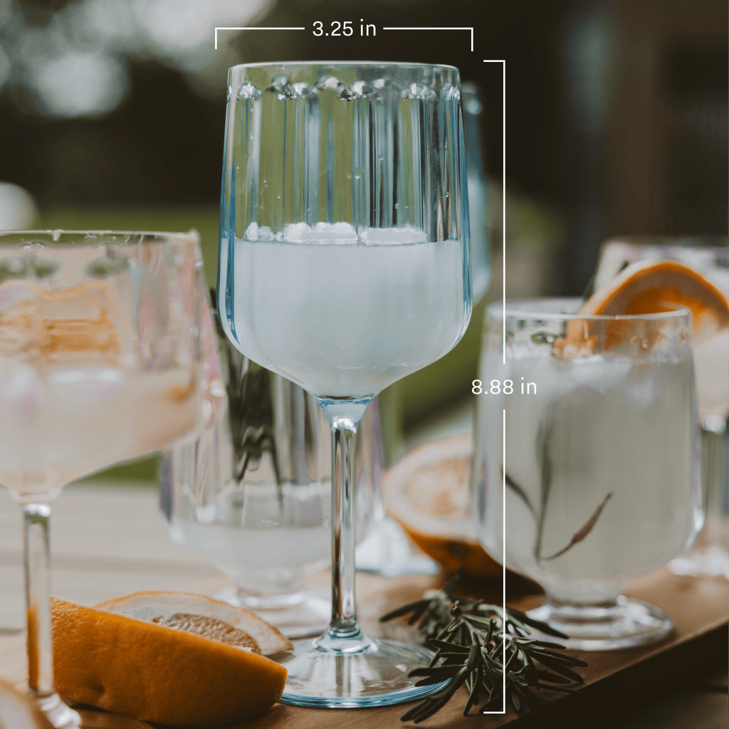 Tinted Blue Plastic Wine Glass — 15 oz