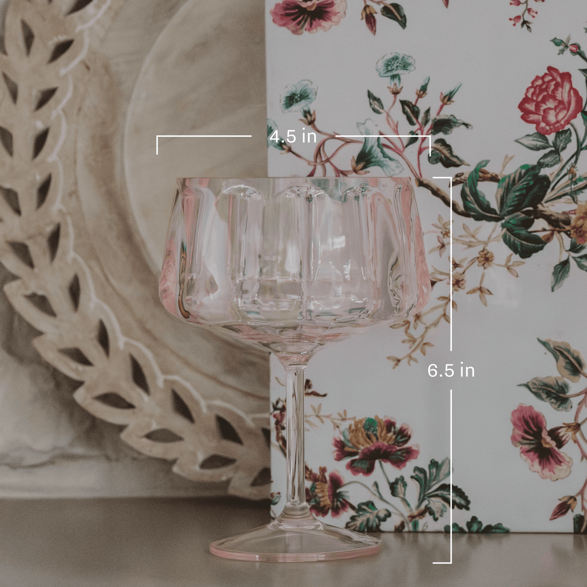 Tinted Pink Plastic Coupe Glass — 15 oz