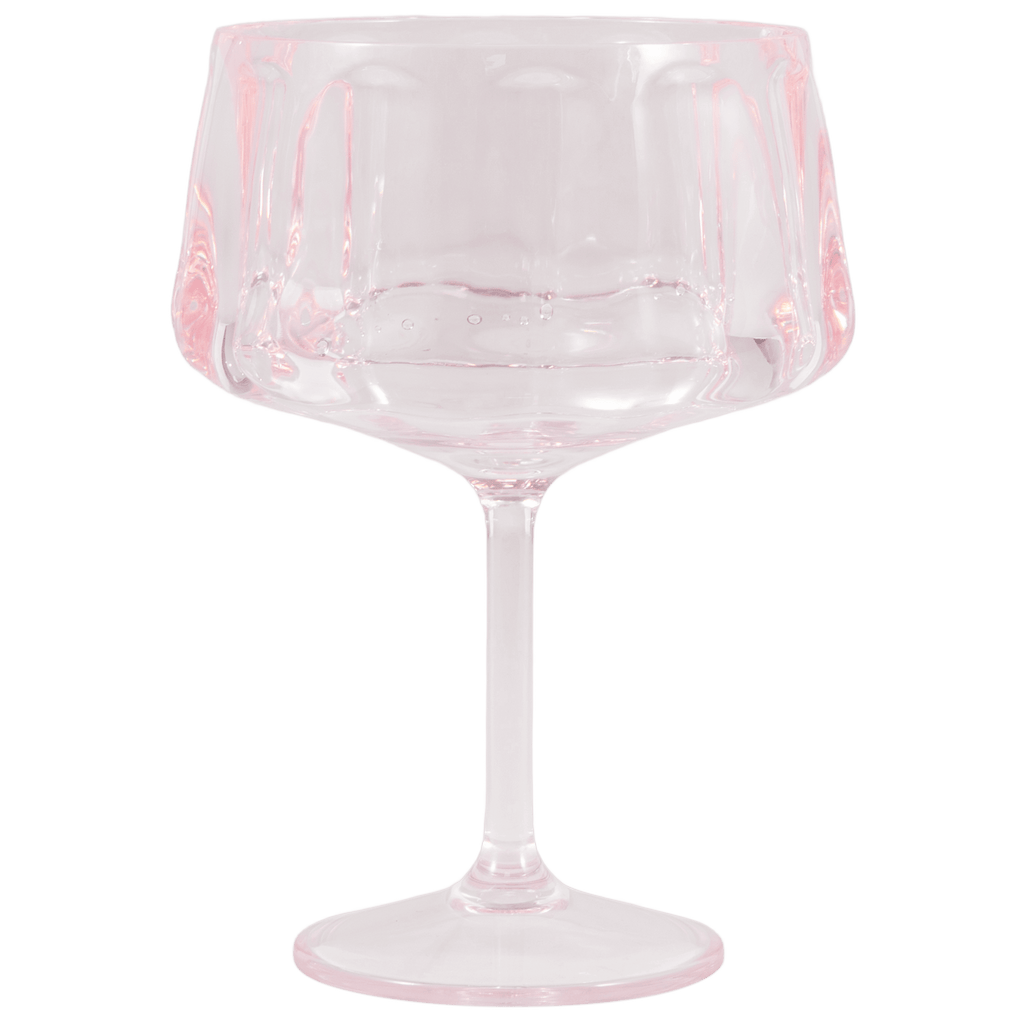 Tinted Pink Plastic Coupe Glass — 15 oz