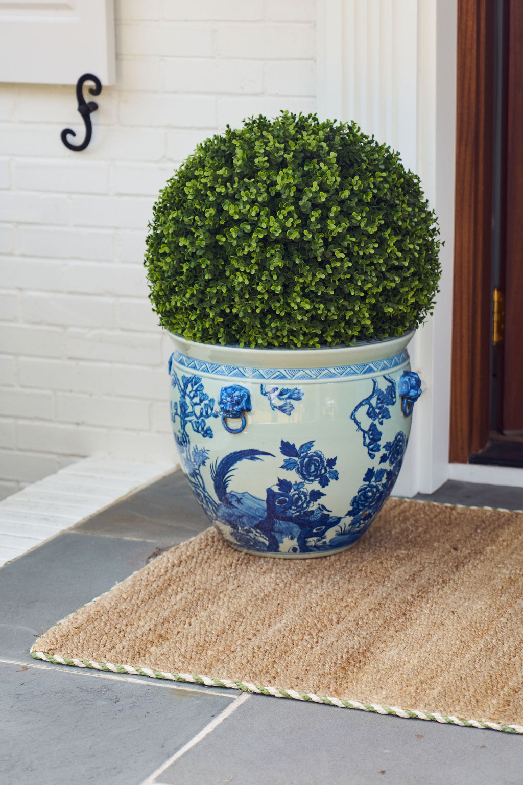 Braided Jute Doormat in Basil