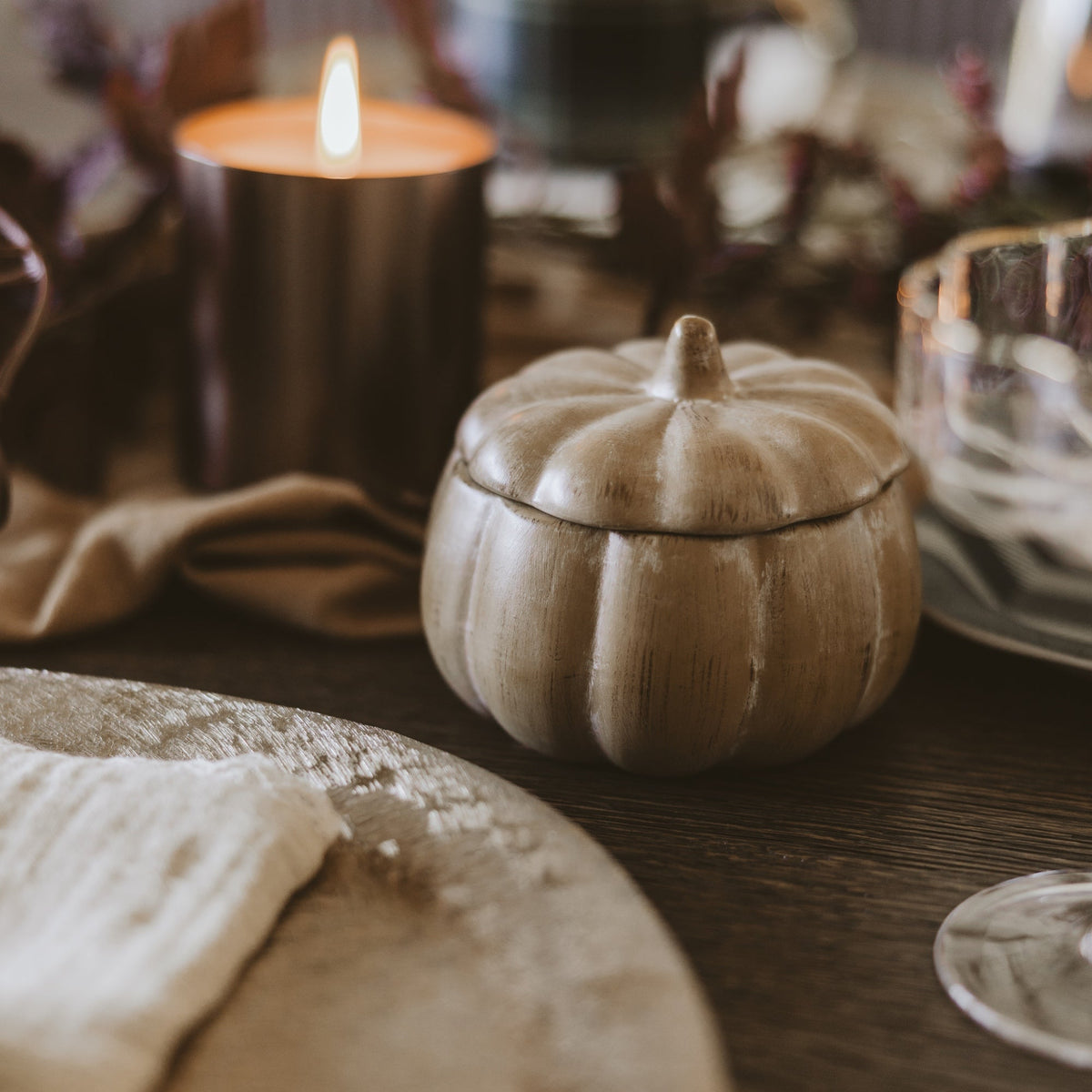 Pumpkin Spice Soy Candle — Ceramic Pumpkin Jar