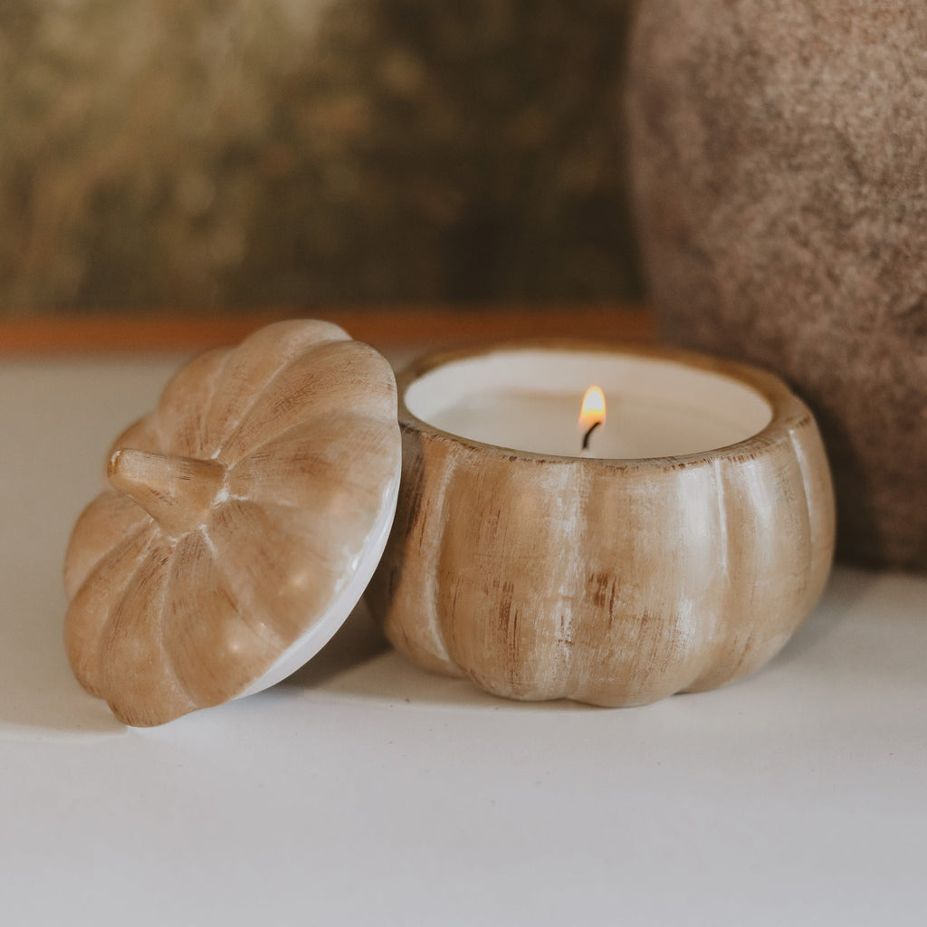 Pumpkin Spice Soy Candle — Ceramic Pumpkin Jar
