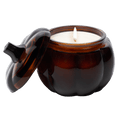 Hello Fall Soy Candle — Amber Glass Pumpkin Jar