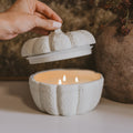 Cashmere & Vanilla Soy Candle — Cement Pumpkin Jar