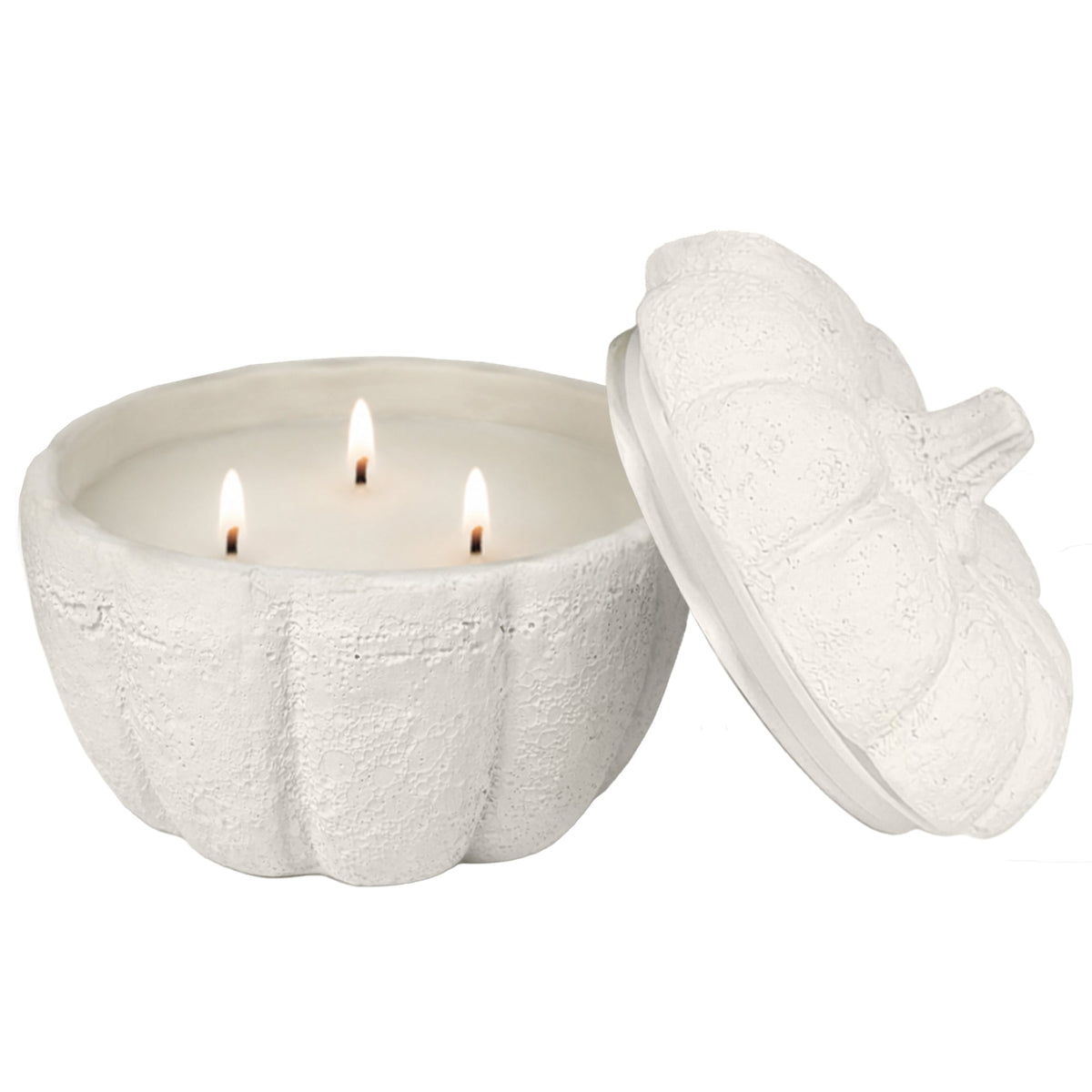 Cashmere & Vanilla Soy Candle — Cement Pumpkin Jar