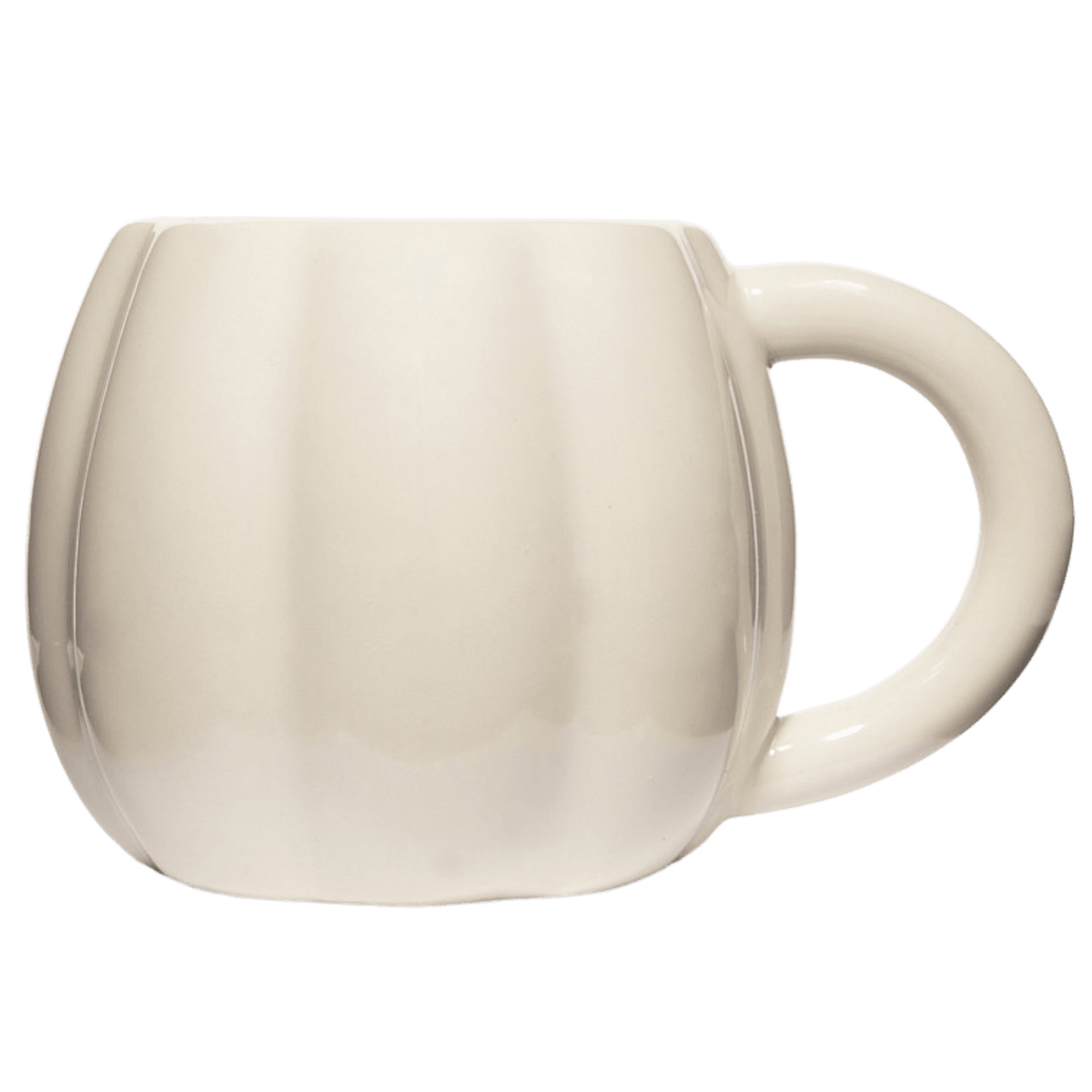 Cream Pumpkin Figural Ceramic Mug — 19 oz