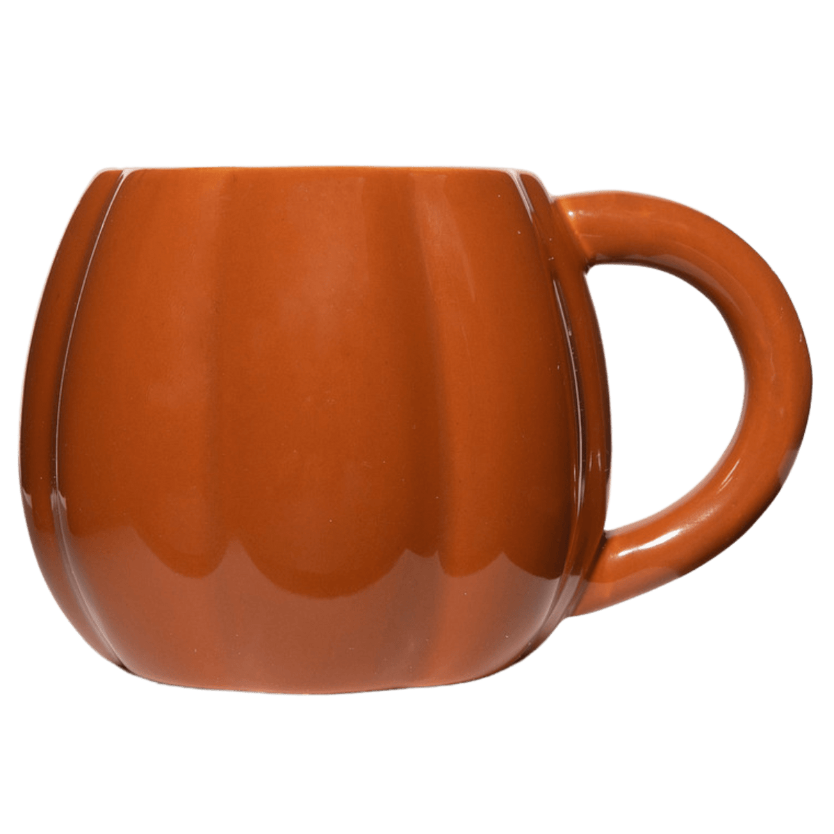 Burnt Orange Pumpkin Figural Ceramic Mug — 19 oz