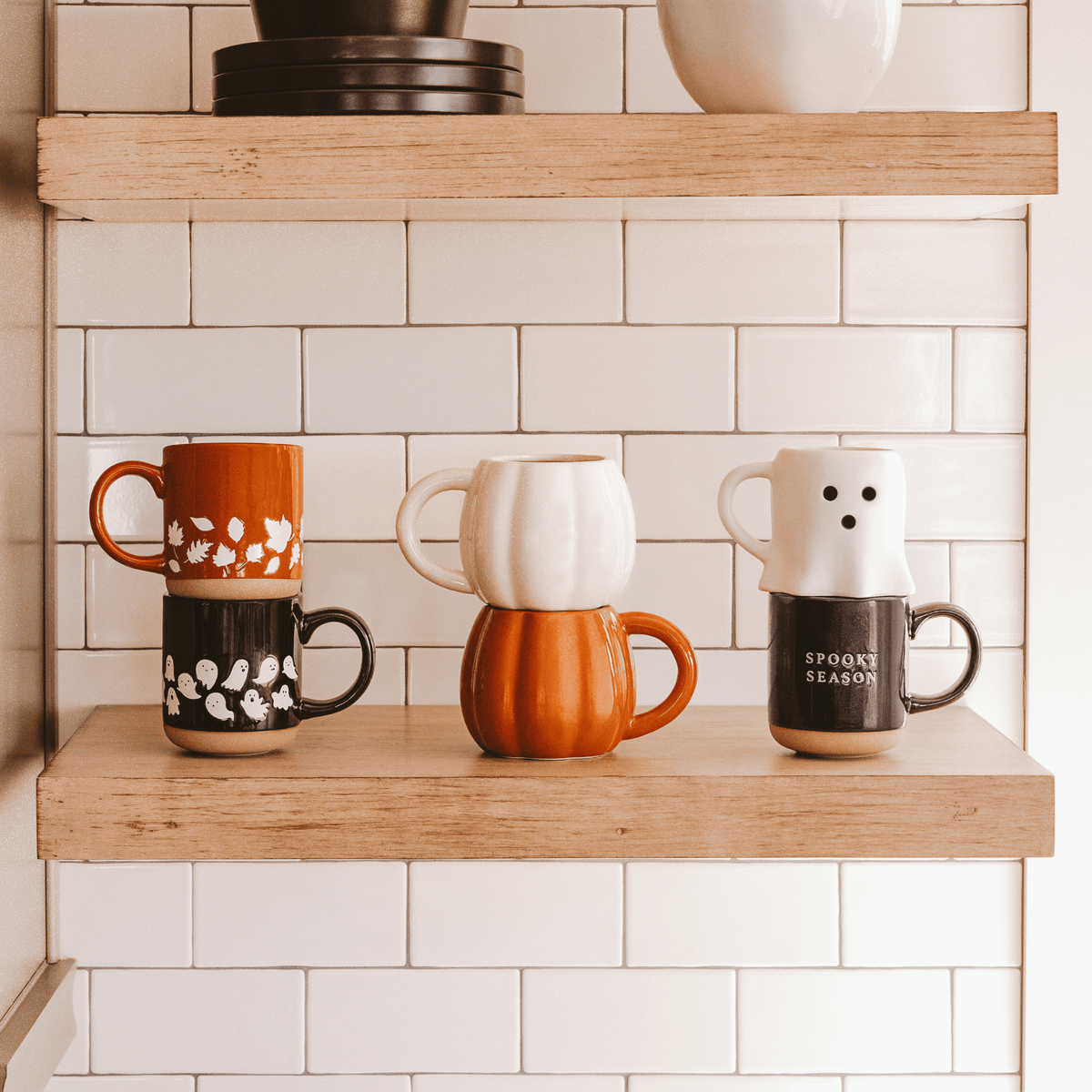 Burnt Orange Pumpkin Figural Ceramic Mug — 19 oz
