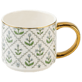 Floral Quilt Fine Bone China Mug — 14 oz