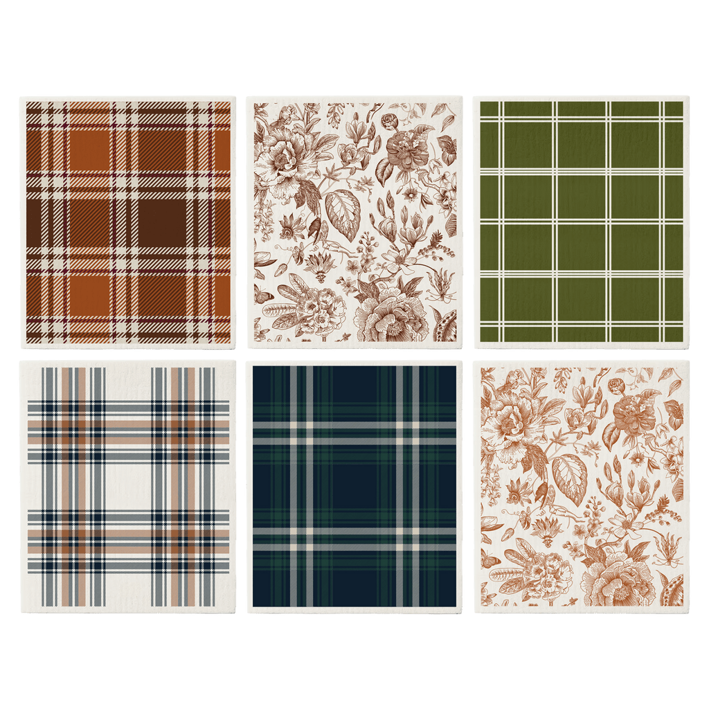 Fall Pattern Swedish Dishcloths — Set of 6