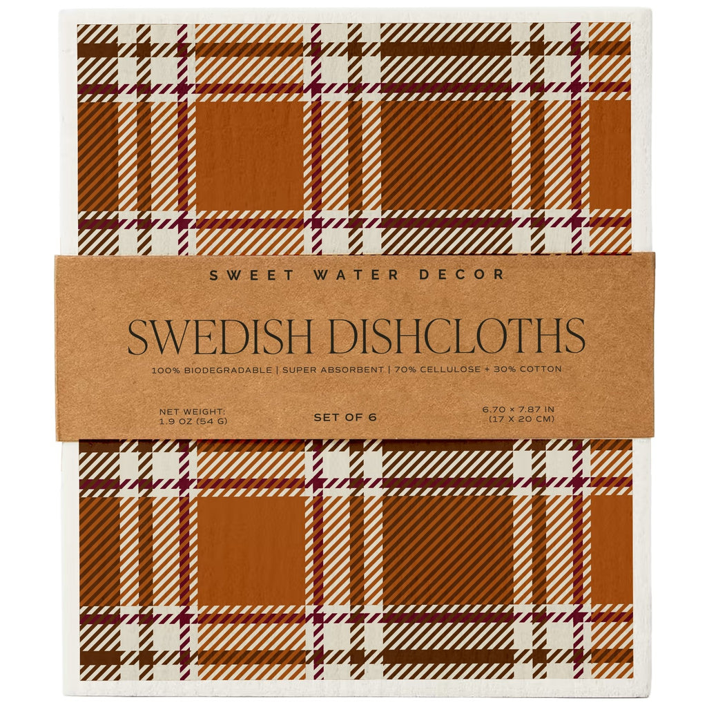 Fall Pattern Swedish Dishcloths — Set of 6