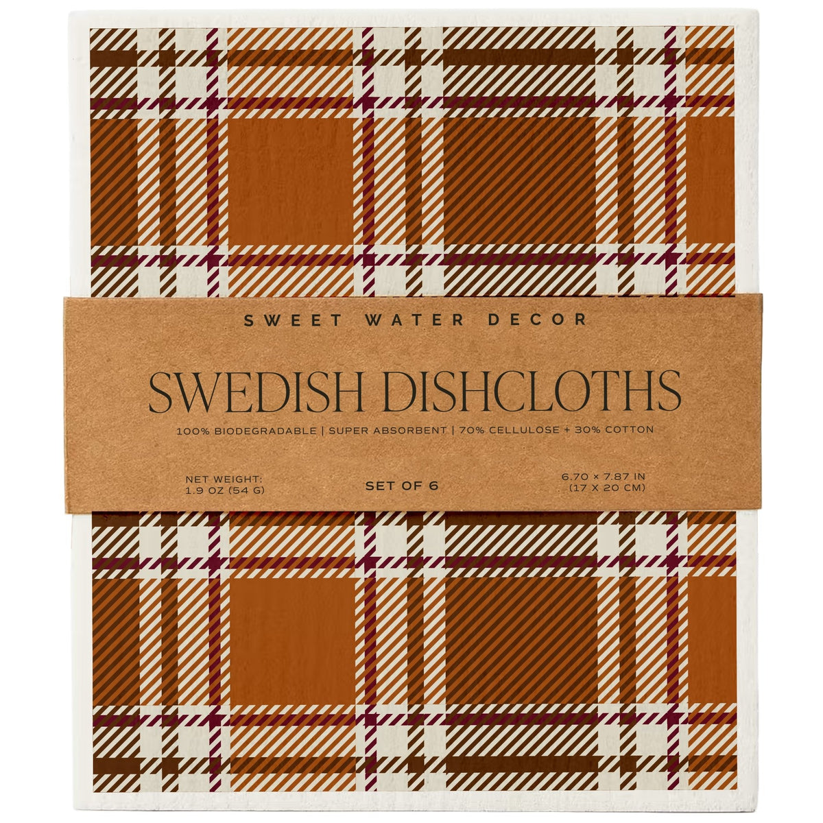 Fall Pattern Swedish Dishcloths — Set of 6