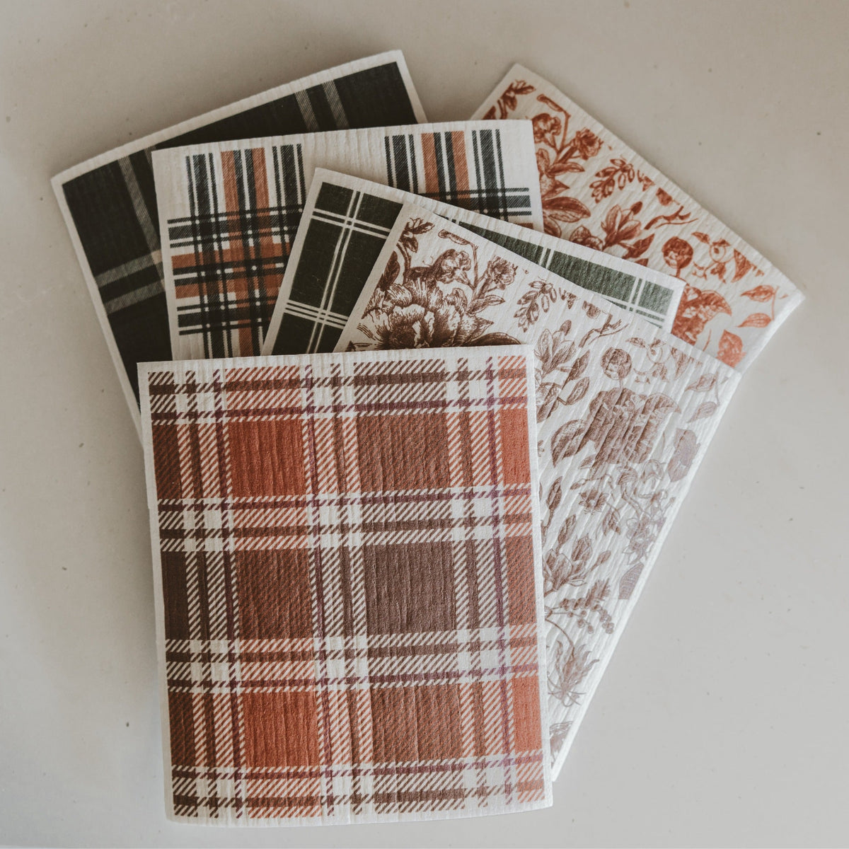 Fall Pattern Swedish Dishcloths — Set of 6