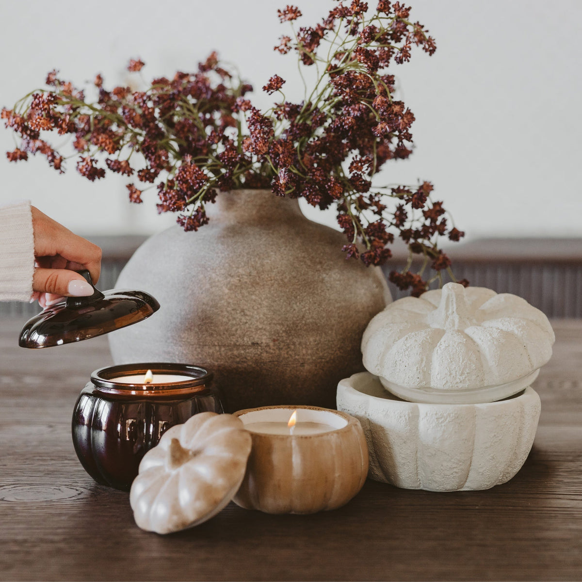 Pumpkin Spice Soy Candle — Ceramic Pumpkin Jar