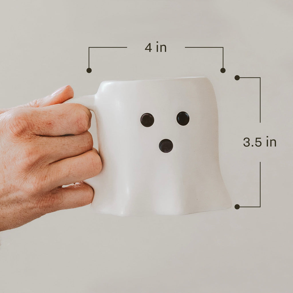 Ghost Face Figural Ceramic Mug — 12 oz