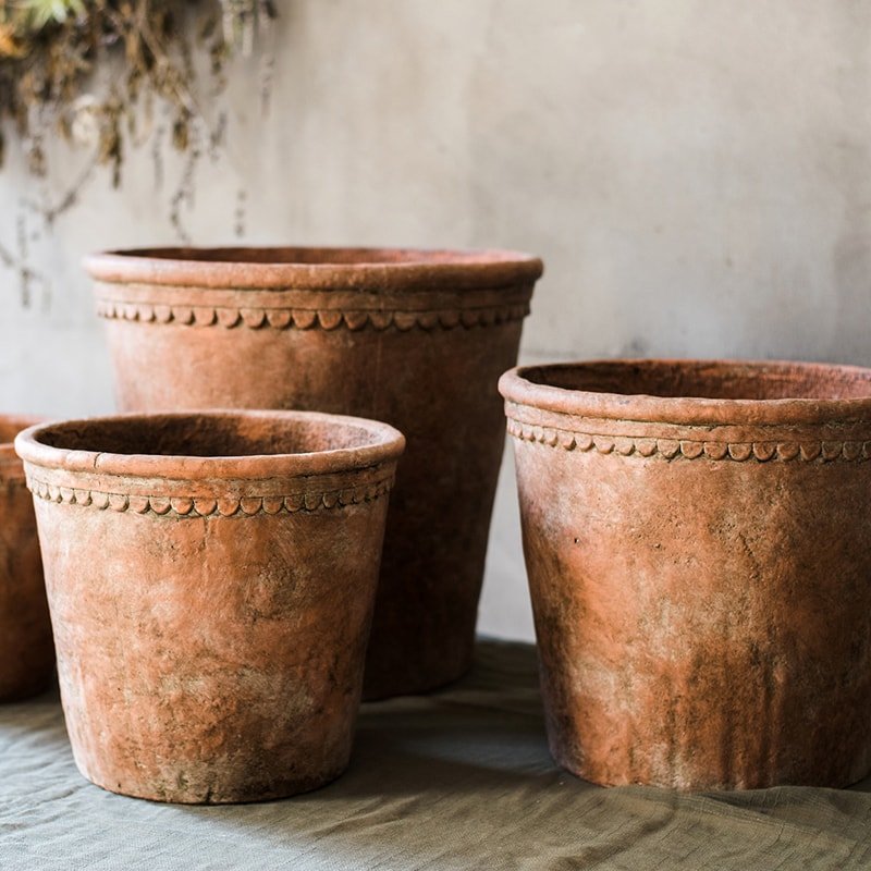 Terracotta Red Concrete Planter Pot