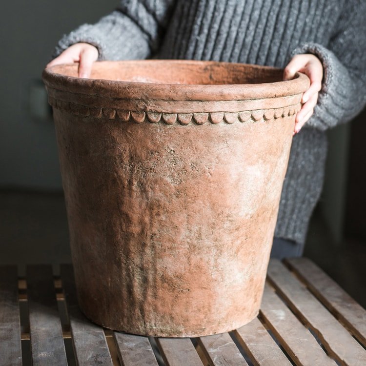 Terracotta Red Concrete Planter Pot