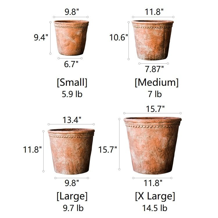 Terracotta Red Concrete Planter Pot