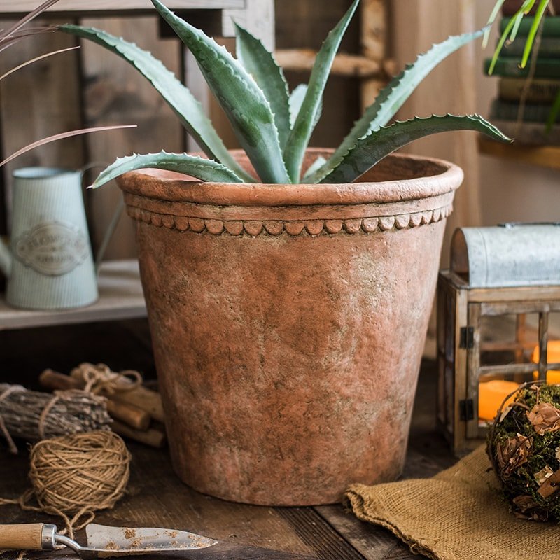 Terracotta Red Concrete Planter Pot