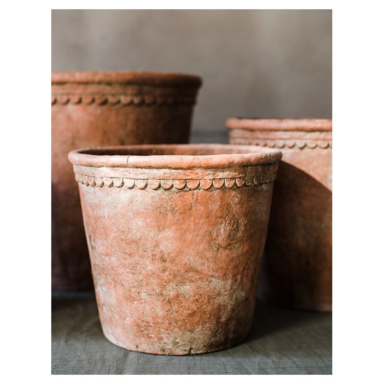 Terracotta Red Concrete Planter Pot
