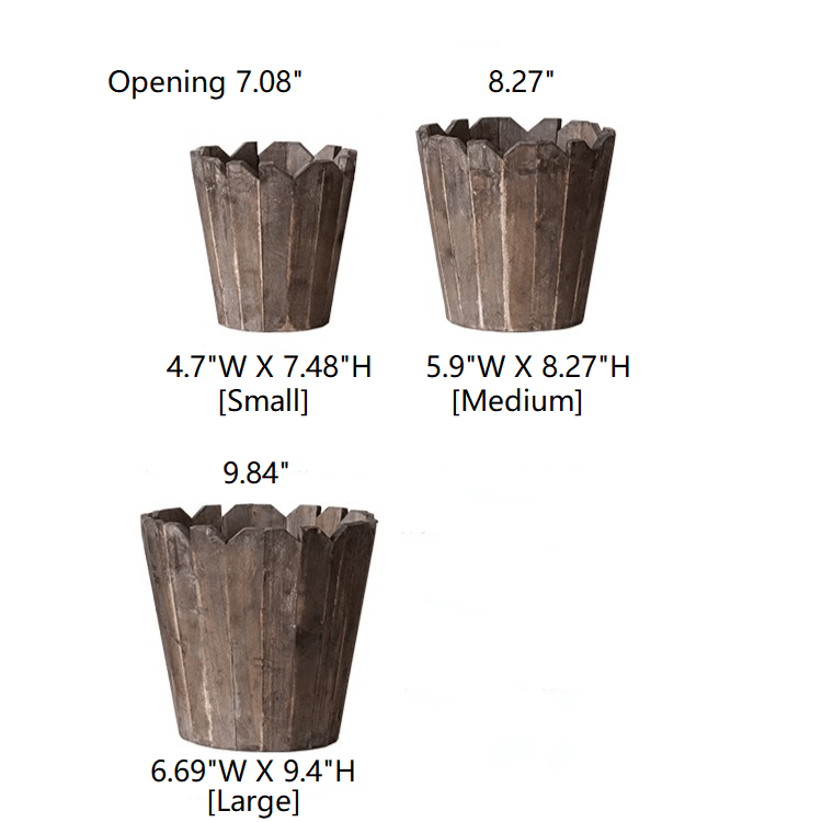 Spliced Solid Wood Round Planter