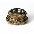 Rattan Pet Bowl with Stainless Steel Insert