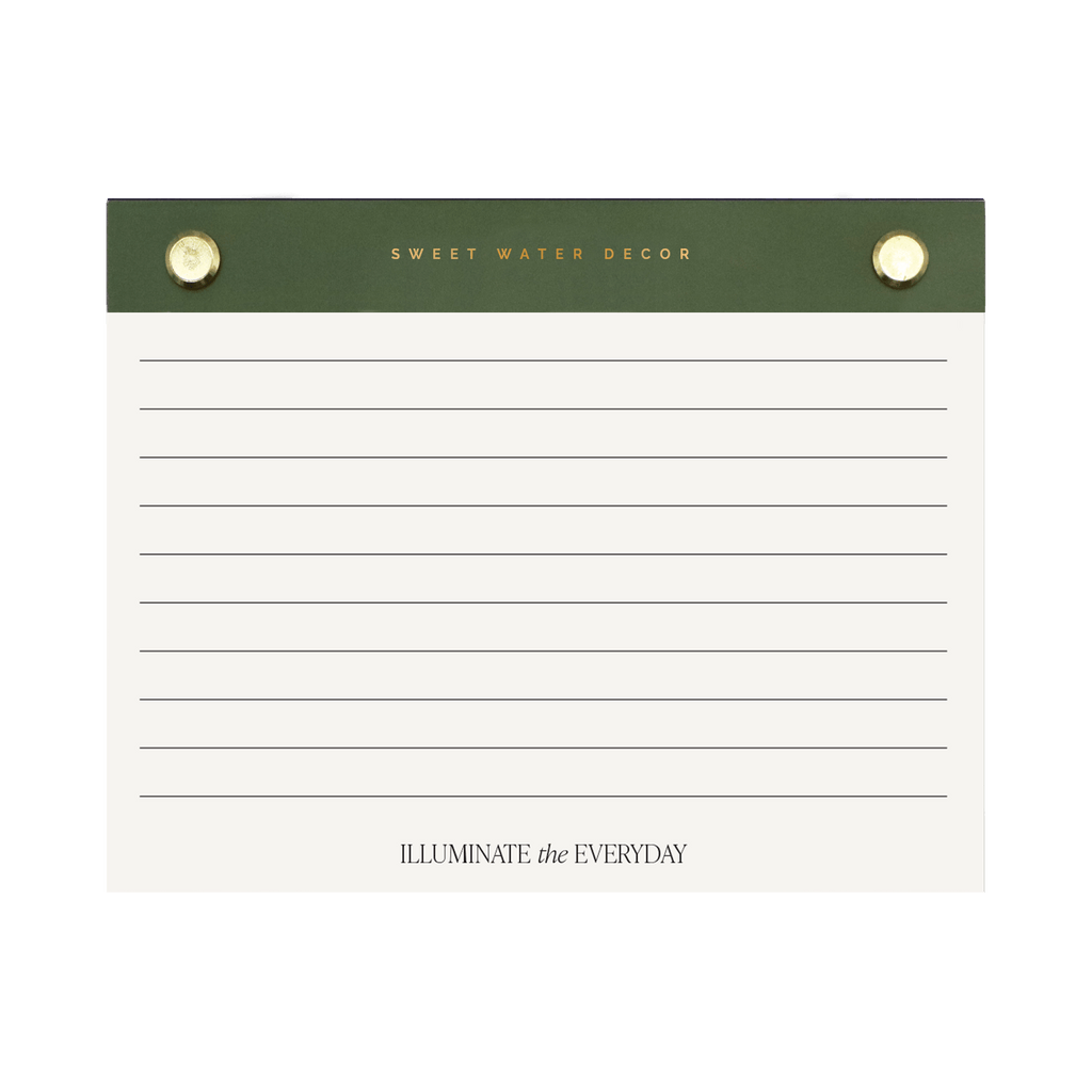 Green & Gold Rivet Lined Notepad