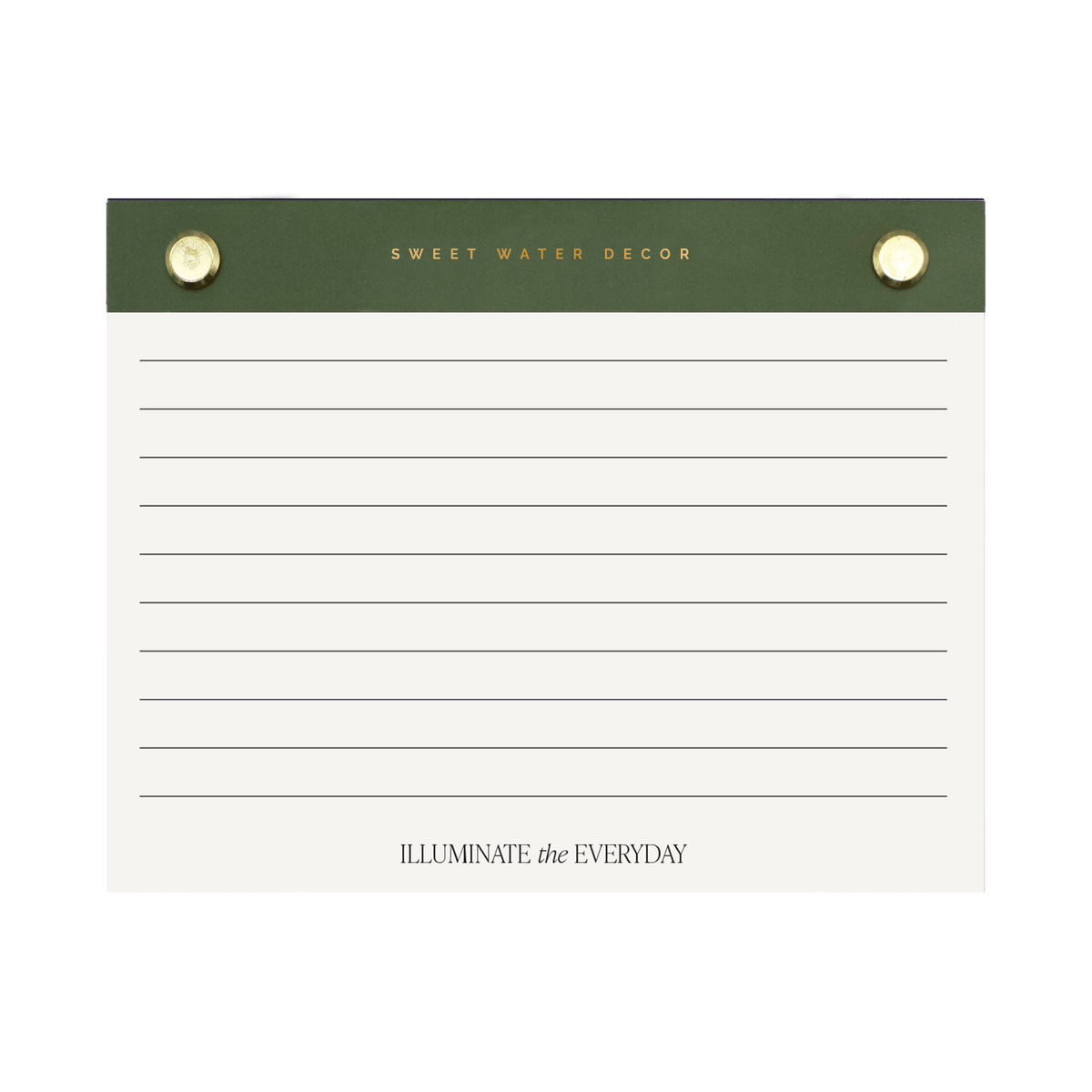 Green & Gold Rivet Lined Notepad