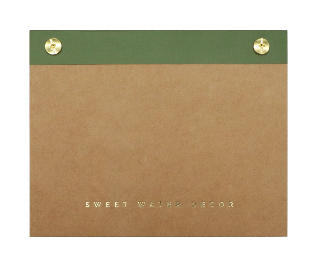 Green & Gold Rivet Lined Notepad