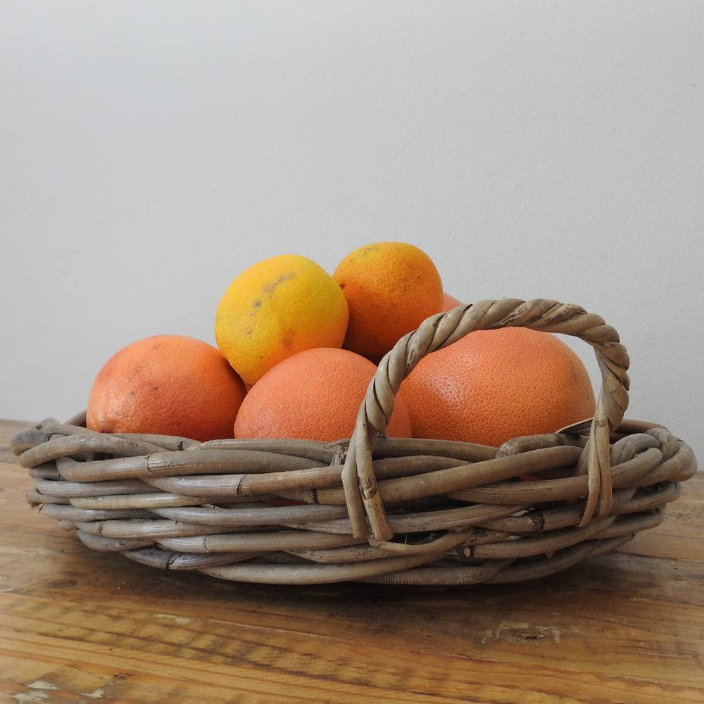 Rattan Round Tray — Kubu Grey