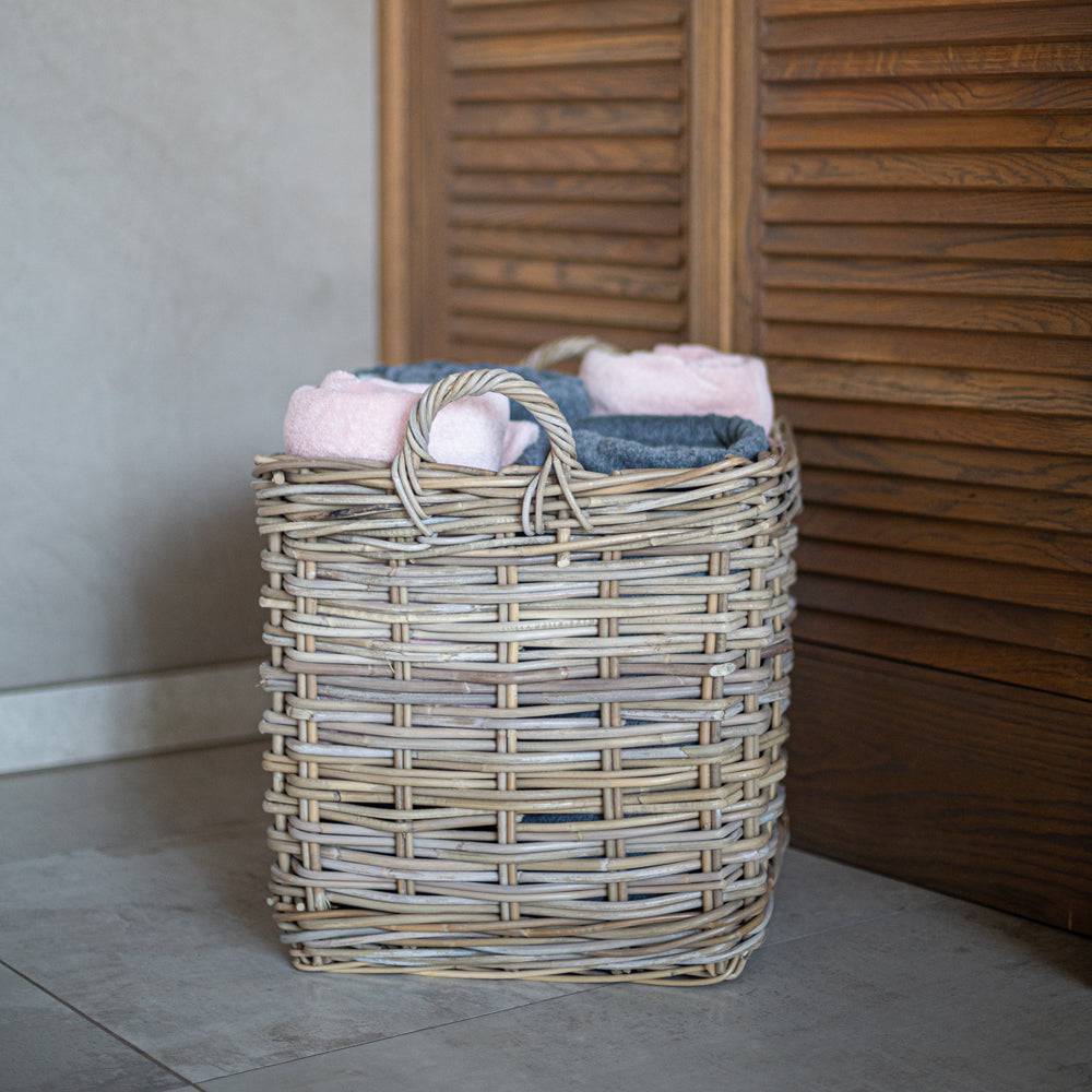 Rattan Square Storage Basket — Kubu Grey