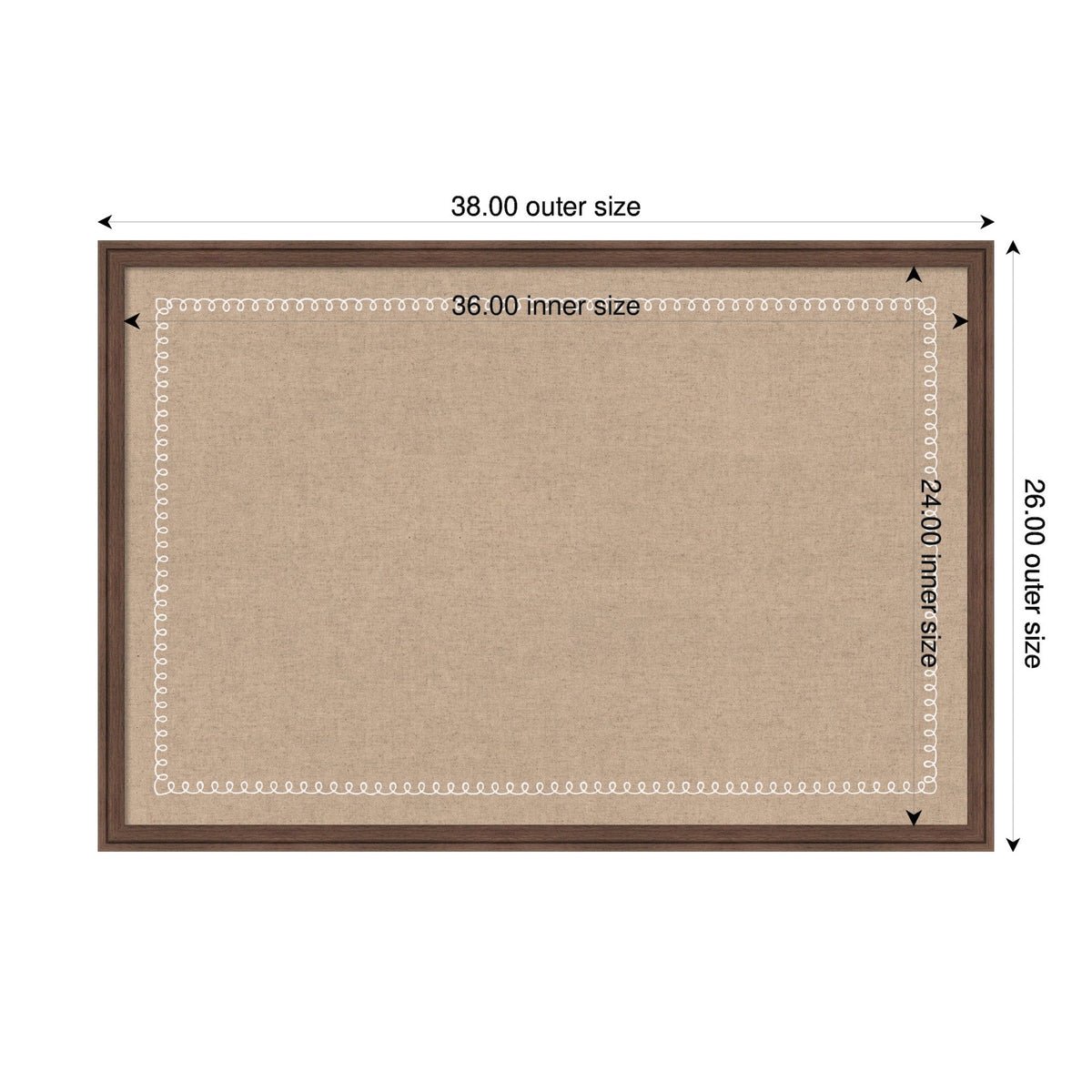 Fabric Pinboard with Scalloped Edge Frame