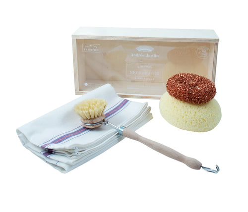André Jardin Sustainable Dish Cleaning Kit in Wooden Box