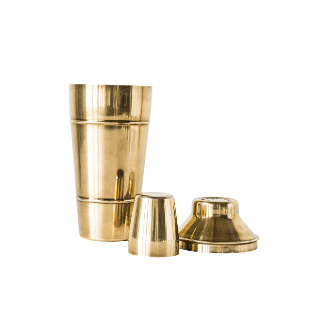 Stainless Steel Cocktail Shaker — Brass Finish